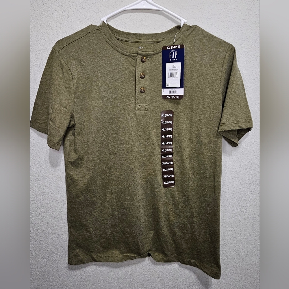 GAP Kids Olive Green Henley Shirt